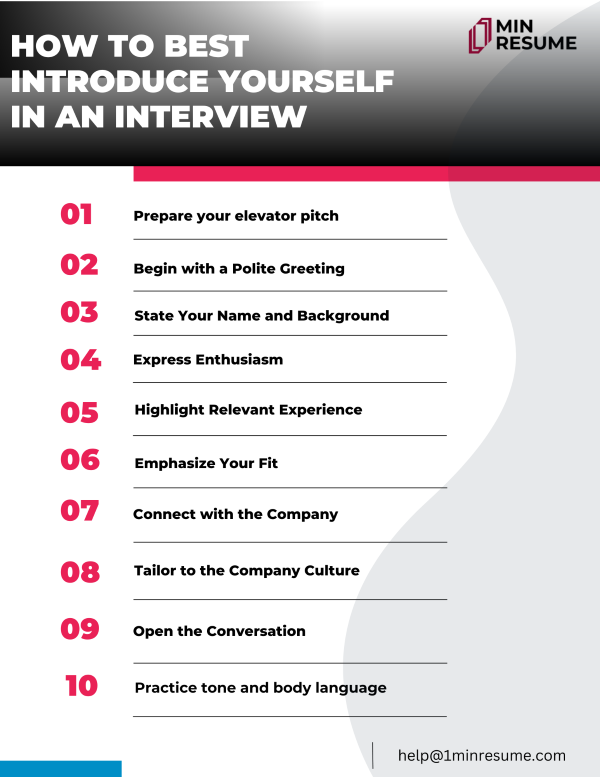 Tips on How to Introduce Yourself in a Job Interview 1minresume